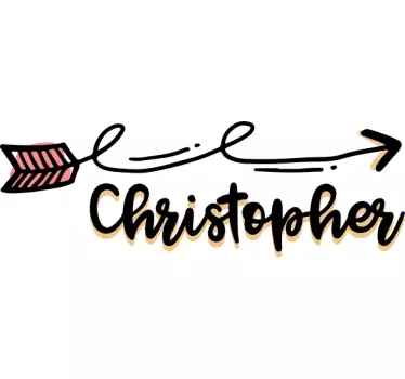 Arrow with name  Custom Sticker - TenStickers