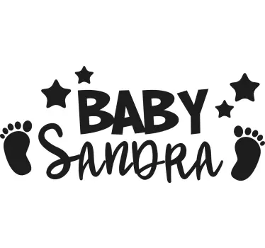 Baby feet with name  Custom Sticker - TenStickers