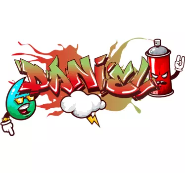 Graffiti Spraycan characters urban decal - TenStickers
