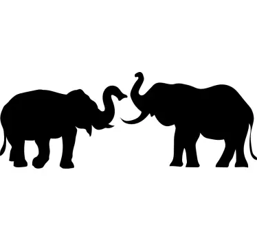 Elephant couple wild animal sticker - TenStickers