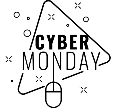 Cyber Monday with mouse stickers black friday - TenStickers