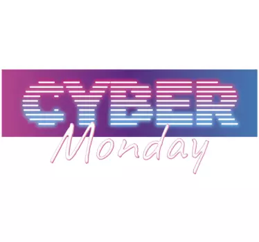 Striped neon Cyber Monday stickers black friday - TenStickers