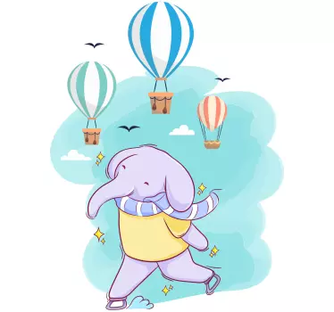 Playful Elephant Adventure wall stickers for kid - TenStickers