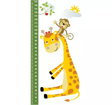 happy animals chart height chart sticker - TenStickers