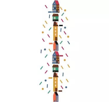 chart with confetti height chart decal - TenStickers