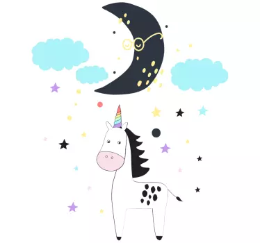 Unicorn Night Sky wall stickers for kid - TenStickers