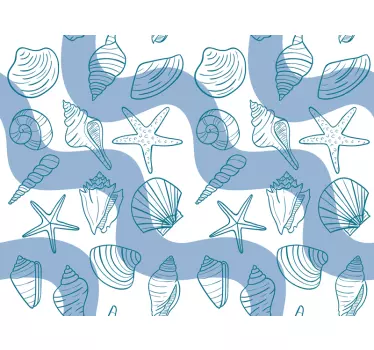 Marine Shells Pattern object sticker - TenStickers