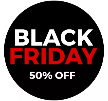 black friday 50% off window decal - TenStickers
