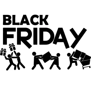 black friday sales with characters window decal - TenStickers