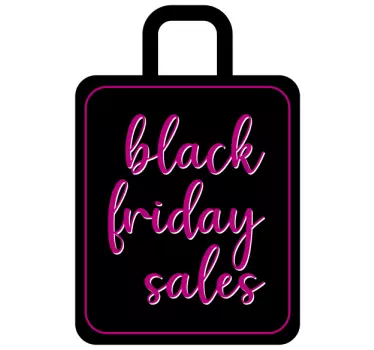 pink shopping bag black friday sales window decal - TenStickers