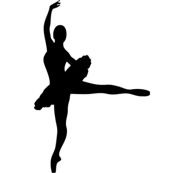 Ballerina Silhouette Laptop Sticker - TenStickers