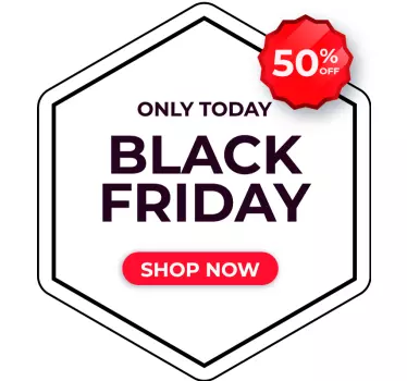 Customisable red banner Black Friday sale stickers - TenStickers
