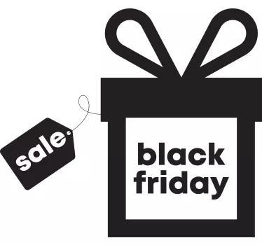 Black Friday in a present stickers black friday - TenStickers