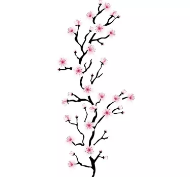 japanese cherry blossom flower wall decal - TenStickers