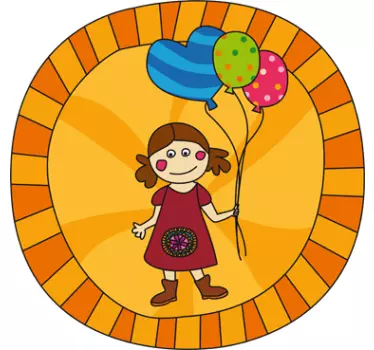 Girl with balloons wall stickers for kid - TenStickers