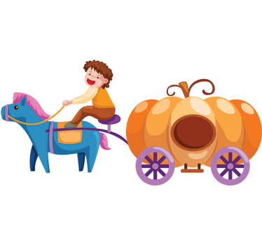 Playful Horse Carriage cartoon sticker - TenStickers