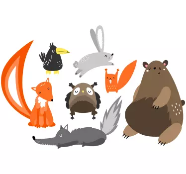 Set of nordic animals  baby wall sticker - TenStickers