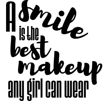 motivational girl quote smile text wall decal - TenStickers