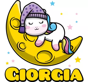 Cute Sleeping Unicorn wall stickers for kid - TenStickers