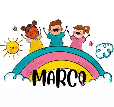 Joyful Rainbow Scene wall stickers for kid - TenStickers