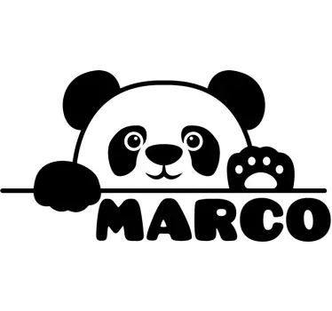 Custom name baby panda Kids Bedroom Wall decal - TenStickers