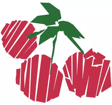 Broken cherries fruit wall decal - TenStickers