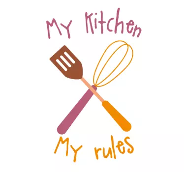 my kitchen my rules print design kitchen stickers - TenStickers