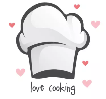 love cooking cook cap kitchen stickers - TenStickers