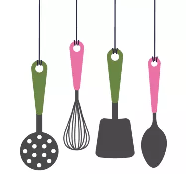 Colorful kitchen tools utensil sticker - TenStickers