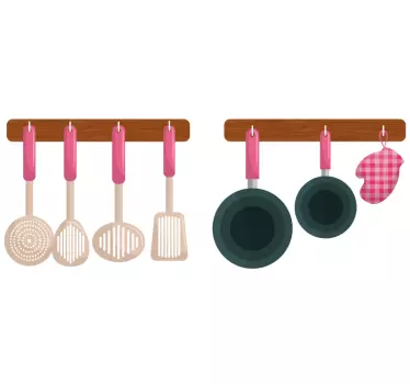Cooking Utensil Set cuisine wall sticker - TenStickers
