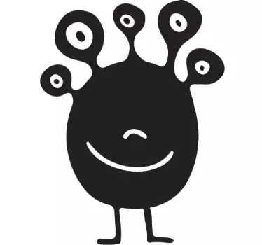 Kids 5 Eyed Alien Wall Sticker - TenStickers