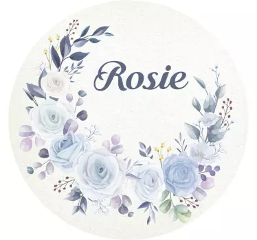 Purple meadow floral frame flower wall decal - TenStickers