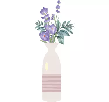 Vase with crocuses flower wall decal - TenStickers