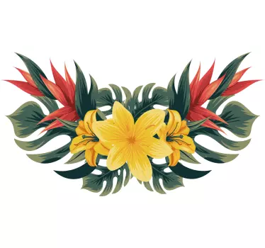 Tropical floral arc  wall decal - TenStickers