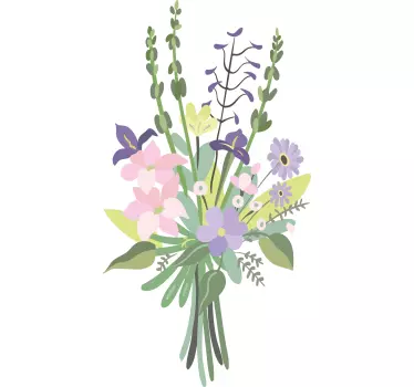 Wild flowers bouquet flower wall decor - TenStickers
