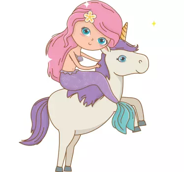 Wall stickers for kid mermaid unicorn fantasy - TenStickers