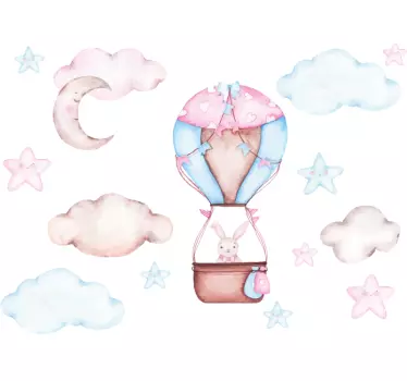 Moon and cloud illustration wall art - TenStickers