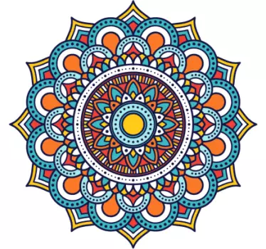 Colorful floral mandala floral wall decal - TenStickers