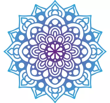 Mandala in blue shades floral wall decal - TenStickers