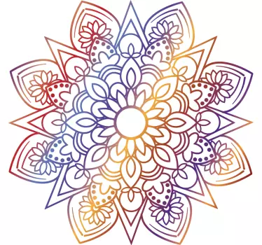 Vivid fiery mandala floral wall decal - TenStickers