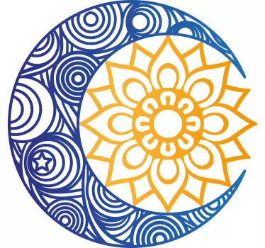 Night and day mandala floral wall decal - TenStickers