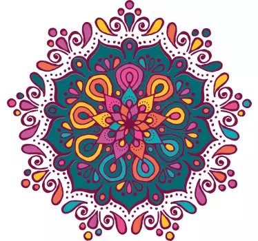 Hand-painted dotted mandala floral wall decal - TenStickers