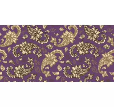 Purple and Gold Paisley decals for furniture - TenStickers