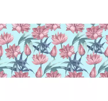 Blue Watercolour floral decals for furniture - TenStickers