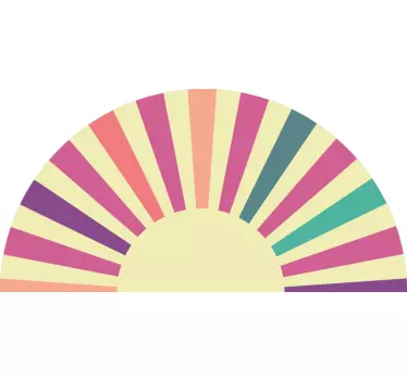 70's Geometric Sun BED decoration wall decal - TenStickers