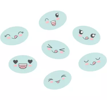 Cute Expression Faces wall stickers for kid - TenStickers