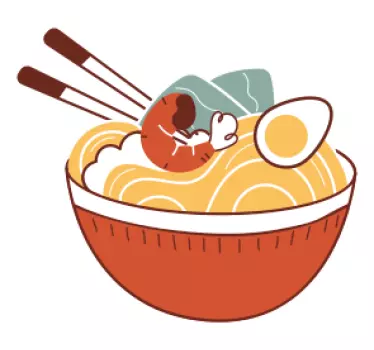 Ramen Bowl Delight cuisine wall sticker - TenStickers