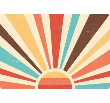 Abstract Vintage Sunset laptop stickers - TenStickers