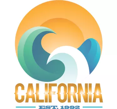 California Waves Sunset Location sticker - TenStickers
