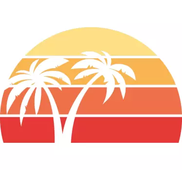 Retro sunset wall decal - TenStickers